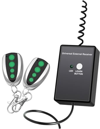 TOPENS ERM12 Universal Externer Empfänger und Fernbedienung Set für Automatischer Torantrieb Garagentorantrieb Funk-Fernbedienungsschalter Transmitter für Zugangskontrolle mit 2 Handsender