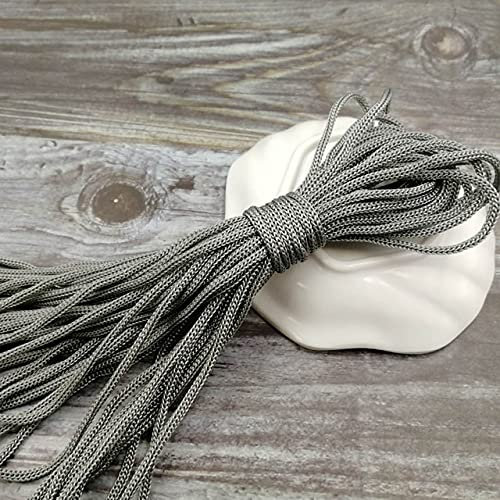 chlzekai 10 Meter 5 mm Nylon-Seilschnüre basteln dekoratives verdrilltes Gewinde DIY handgefertigte Accessoires Heimtextilien-Schnur Großhandel-Grau