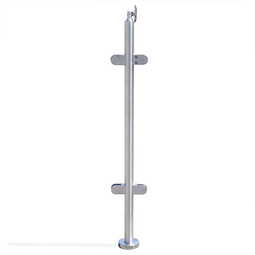 316 Stainless Steel Glass Balustrade Posts Balustrade Posts Balustrades and Handrails Garden Stairs Post, Glass Landing Staircase Various Options (Mid Post with top seat)