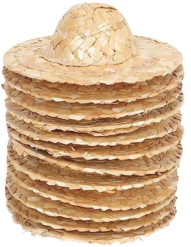 TOYANDONA 12 Stück Mini-Strohhüte Zum Basteln Mini-Sombrero-Hüte Puppenhaus-Strohhüte Miniatur-Strohhüte Für Puppen Mini-Cowboyhüte Für DIY-Bastelarbeiten Dekorationen Schmuckzubehör