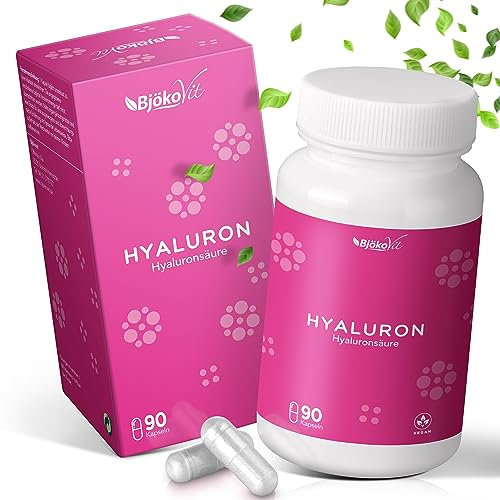 Hyaluronsäure Kapseln - Hochdosiert mit 500mg Hyaluron - 500-700 kDa - 90 vegane Kapseln