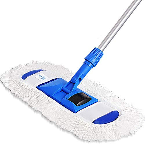HASMI Fregona Mopa de Microfibra por Madera, Laminado, Suelo de baldosas de Limpieza, Hierro Asa telescópica - Sistema de Limpieza de Spin Mop (Azul) Mopa
