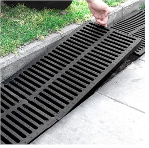 XPLKQXE Filtri Griglia Piastre, Griglia Scarico Polimero Resina Esterni, Copertura Pozzo Del'acqua Piovana Griglia della Fogna, Filtro Protezione Grondaia (Colore : Black-9.8in, Taglia : 20pcs)