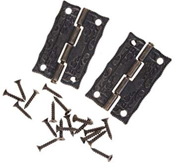 Retro-Türscharniere, Retro-Bronze-Scharniere, 2 Stück antike Messing-Schranktür-Stoßscharniere, Mini-Schubladen-Bronze-Scharnier-Stoßscharniere