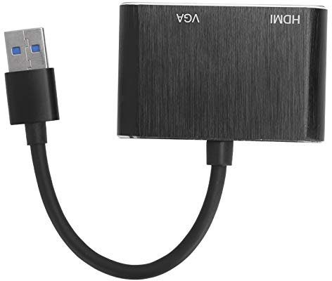 Cyllde Adaptador USB3.0 a VGA, Convertidor de Potencia, Adaptador USB 3.0 a VGA Macho a Hembra para Computadora, Computadora de Escritorio, Computadora Portátil, PC, Monitor,