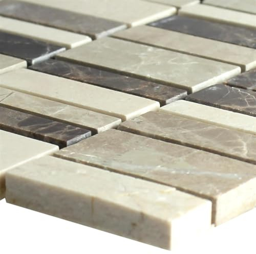 Marbre Mosaïque Carrelage Sunbury Brun Beige