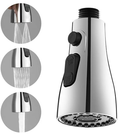 3 Modes Tête Robinet de Cuisine Remplacement, Douchette pour Mitigeur Cuisine, Extractible Douchette Evier Cuisine, Mitigeur Evier Cuisine Tete de Robinet, G1/2