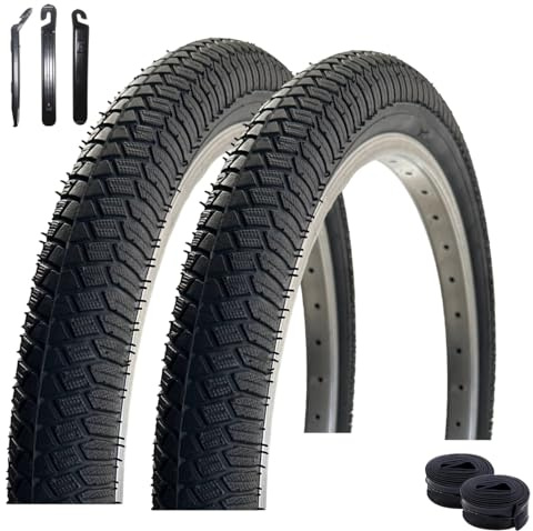 2 x VEE Rubber V186 20 Fahrradreifen Schwarz 50-406 (20 x 1,95) + 2 x passende Schläuche DV inkl. Reifenheber