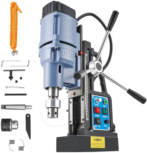 ZELCAN 1950W Trapano Magnetico 13900N 650 rpm Trapano a Colonna Magnetico a Diametro di 50mm con Controllo Reversibile e Continuo per Superfici Metalliche