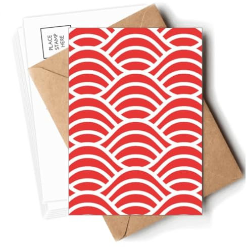 Japanische rot-weiße Wellenkunst Postkarten Umschläge Blanko Notizkarten Versand
