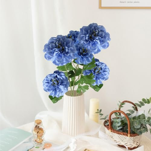 Wnvivi 5 Stück 77 cm Künstliche Geranienblumen, Seidengeranien-Blumenstiele, Gefälschte Geranienbüsche, Künstliche Begonienblütensträucher für Tischdekorationen (C)