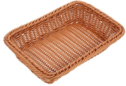 YARNOW Cesta para Pan y Servir Mesa Mediana 35x25x7 Cm Plástico Resistente Cesta Vacía Almacenamiento Hogar Cocina Comedor Fiestas