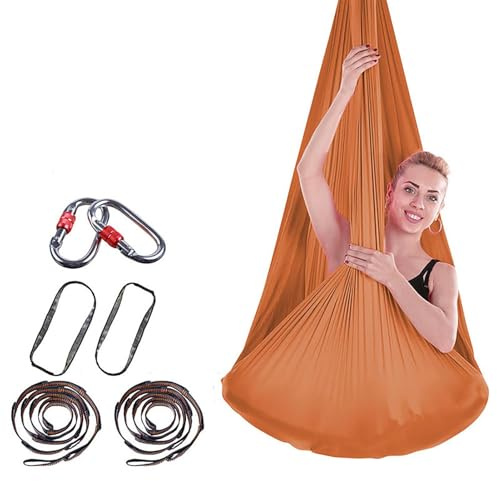 TUPOSTAR Columpio De Yoga, Columpio EláStico De Aire Antigravedad, Kit De Hamaca De Yoga, Hamaca Duradera, Telas AéReas para Yoga, Equipo De Danza AéRea para Pilates Y Yoga,04,2.8 * 5m