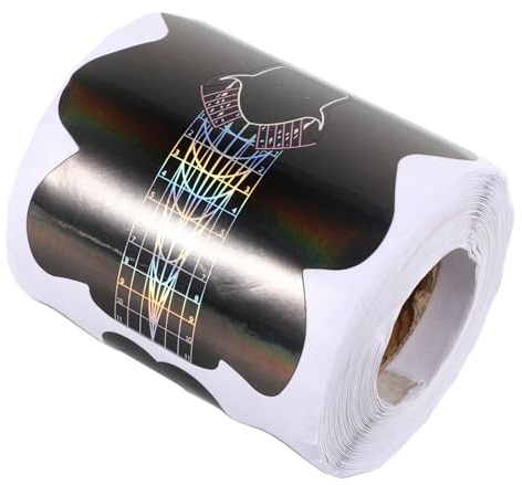 Pegatinas Guía para Extensiones de Uñas, 1 Rollo de Papel Negro | Molde Rectangular y Mariposa, Uso en Manicura Francesa, Aplicación Precisa y Manejo Sencillo