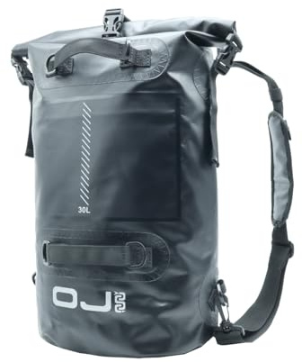 OJ Zaino Impermeabile per Moto Dry Excursion 30, 30L, 20x25x75 cm, Chiusura a Rullo, con Inserti Riflettenti