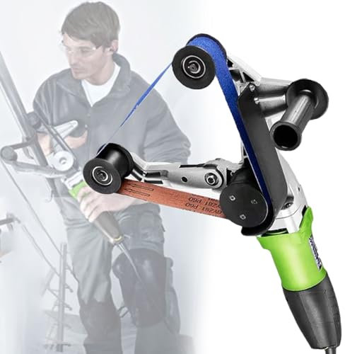 Lijadora de banda para tubos de aluminio, pulidora eléctrica de 800 W para tubos de acero inoxidable, velocidad de 700-3000 rpm, velocidad de la banda abrasiva de 2,4-9,1 m/min, para tubos redondos