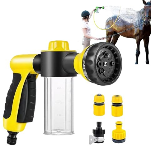 Car Foam Sprayer,Dog Shower Attachment, Upgrade 8-in-1 Mode Dog Shampoo Sprayer,with Soap Dispenser, Versatile Garden Hose Sprayer for Dog Washing, Car Cleaning and Garden Watering