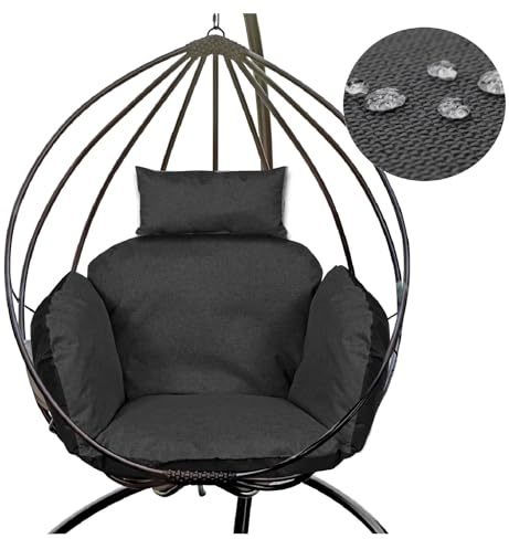GARDEN KING ROYAL REST Cuscino per sedile di poltrona sospesa, con schienale, poggiatesta, dondolo, in polyrattan, facile da pulire, impermeabile