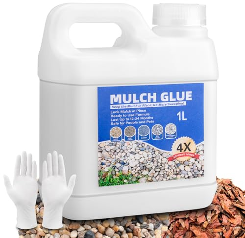 1L Pebble Glue, Resin Gravel Binder for Garden Stones, Gravel Binder Resin, Weather-Resistant Mulch Glue, Water-Based Stone & Pebble Binder for Gardens, Paths, Landscaping