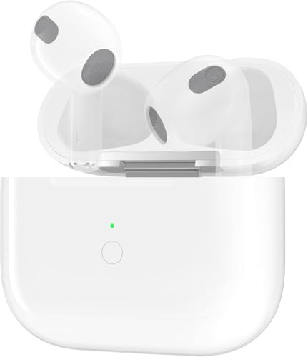 PNGOS Custodia di ricarica wireless di ricambio compatibile con AirPods di 3a generazione – Custodia di ricarica wireless con Bluetooth Pairing & Sync – Custodia di ricambio originale