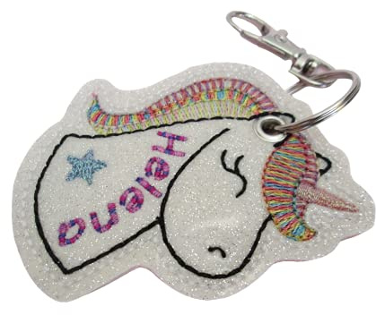 EINHORN mit Namen personalisierbar Schlüsselanhänger Taschenanhänger tolles Geschenk z. Geburtstag Muttertag Ostern