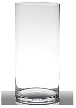 Dekoglas, Vase Zylinder Luna H. 40cm D. 18,5cm transparent rund Glas Hakbijl