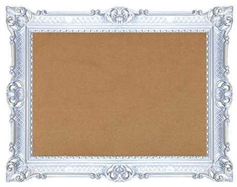 Idea Casa Marco Grande Plateado Estilo Barroco Falso Vintage 86 x 67 Pintura fotografía póster decoración