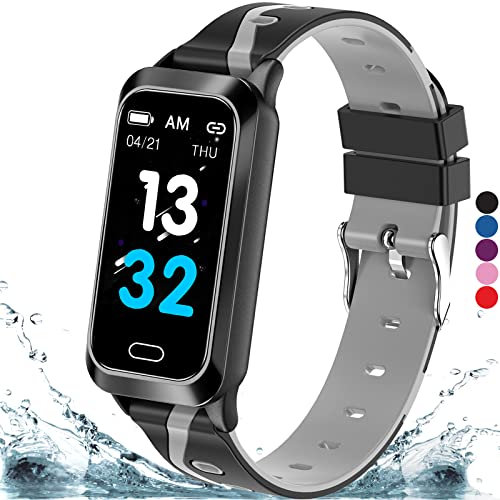 Inspiratek Kids Fitness Tracker for Kids Age 5-16 (5 Colors), Waterproof Pedometer Watch, Easy to Use Tracker Watch