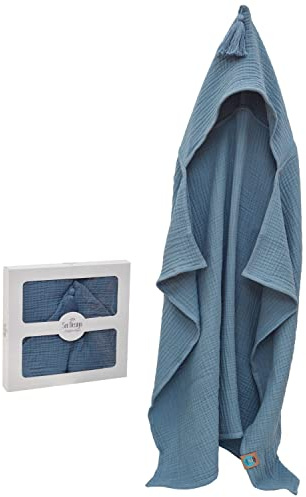sei Design Dein Bio-Poncho Frottee Bade-Poncho mit Kapuze | 100% Bio Baumwolle | Organic Kapuzenbadetuch | 3+ Monate bis 3 Jahre