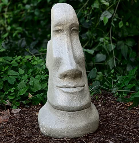 Osterinsel Kopf Statue Beton Moai Kopf Skulptur Steinkopf Figur Felsgesicht Figur Zement Tiki Totem Dekor Rasen Ornament Geschenk Große Osterinsel Statue Moai Skulptur Stein Garten Moai