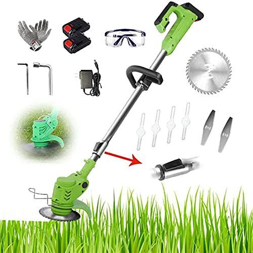 Tosaerba elettrico Tagliaerba Portatile Cordless Domestico ?Spazzola arieggiatore portatile leggera ricaricabile Spingere le erbacce Regolabile Tre lame 24 V Batteria al litio Attrezzo da giardino pe