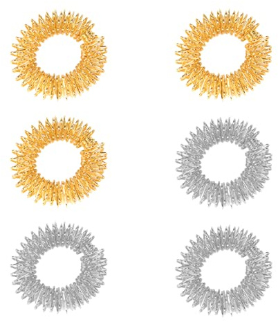 Massageringe für Finger, 6 Stück Massage Ring, Akupressur Ringe, Anti Stress Acupressur Ringe