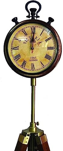 70 Inch Handmade Brown Wood Grandfather Style Floor Clock Vintage 3 Folding Antique Floor Standing Clock Roman Number Clock for Living Room, Bedroom, Office, Decor