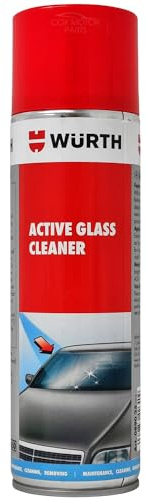 Wurth Active Glass Cleaner 500ml Spray Foam | Cleans Glass, Mirrors, Painted Parts, Rubbers, Plastics and more
