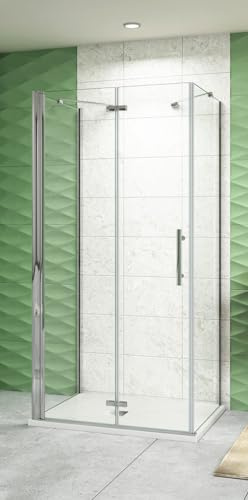 Aica Sanitär Duschkabine Duschabtrennung U-FORM U-Kabine Dusche Faltbar 6mm Glas,70x80x80cm