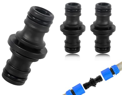 ZoeTekway 2 Piezas Conectores de Manguera,Acoplamiento de Manguera de Doble Enchufe de 1/2,Extensor de Conexiones de Acoplamiento de Manguera de Jardín,Manguera de Pieza de Conexión Bidireccional