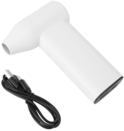 GLOGLOW Mini soffiatore elettrico ad aria compressa, 130000 giri/min, a 3 marce, regolabile, per auto, casa, computer, tastiera, esterno, colore bianco