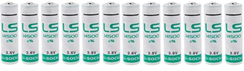 BenjiPower - Batteria LS14500 3,6 V al litio 2600 mAh Li-SoCl2 AA Confezione da 12