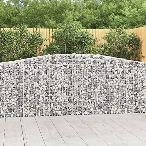 JUDYY Cesti Gabbioni ad Arco 4 pz 400x30x100/120 cm Ferro Zincato,Cesti Gabbioni,Gabbioni,Gabbioni per Sassi,Gabbioni Sassi-3145828