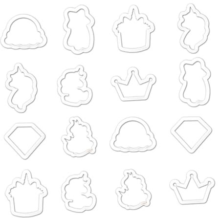 Cabilock 16piezas Moldes Galletas Unicornio Diy Molde Galletas De Cortadores Plástico