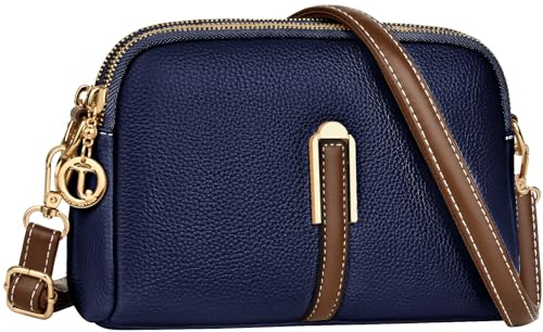 TEUEN Kleine Damen Handy Umhängetasche, Moderne Crossbody Bag aus Weichem Vegan Leder mit Mehreren Fächern und Abnehmbare Schultergurte für Dates, Shopping, Arbeit, Reisen | Moderne Crossbody Bag mit Mehreren Fächern und Abnehmbare Schultergurte für Dates, Shopping, Arbeit, Reisen