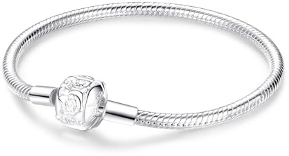 XWN Armband Damen 925 Sterling Silber, Armbänder Moments Schlangen-Gliederarmband Armkette für Pandora Charm Anhänger, Valentinstag Muttertag Geburtstags Geschenk für Frauen Freundin Mama