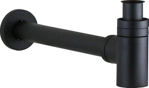 Vicario - Siphon pour lavabo et bidet abaissé en couleur noir mat 890/TC.55 - RUB9515 - Noir mat