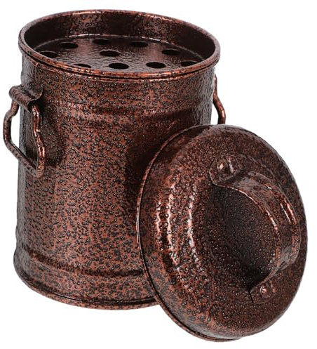 OSOLADY Aschenbecher Aus Metall Mit Deckel Für Außenbereich Retro-stil Aschenbecher Für Terrasse Und Schreibtisch Kleiner Tragbarer Für Zuhause Und Büro