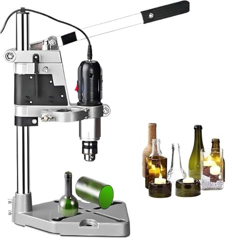 QINPI Macchina da Taglio Multifunzionale per Bottiglie di Vetro, Taglierina Portatile in Ceramica da 72 W con 36 Utensili, per Forare, Levigare, Lucidare E Tagliare Bottiglie di Vino