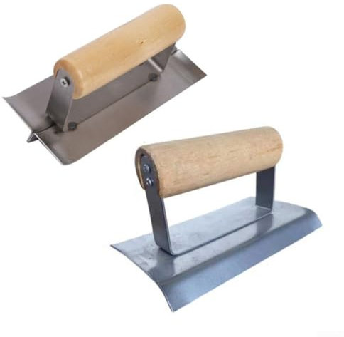 Getdoublerich Stainless Steel Concrete Edging Trowel & Cement Groover, 2-Piece 90° Corner Tool Set For Internal/External Drywall & Sheetrock Finishing(Type A)