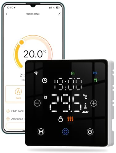 MOES Termostato ZIGBEE a batería de 2 Hilo, Calefaccion la Caldera Apto para Calderas de Gas, Termostato programable Controlable por Voz, Compatible con Google Assistant/Alexa/Tuya/Smart Life
