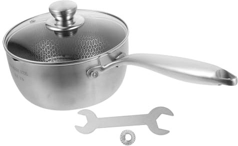 MUCKLILY Pentola Antiaderente Nido d'Ape in Acciaio Inossidabile Padella Multifunzionale per Friggere Stufare e Riscaldare Utensile per Uso