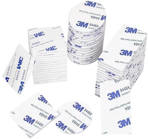 70 Pezzi Cuscinetti Adesivi Biadesivi, Adesivo 3M Biadesivo Extra Forte, Pads Nastro Biadesivo Schiuma, Rettangolare & Quadrati & Tondo, Cuscinetti in Schiuma Adesiva per Montaggio Resistente
