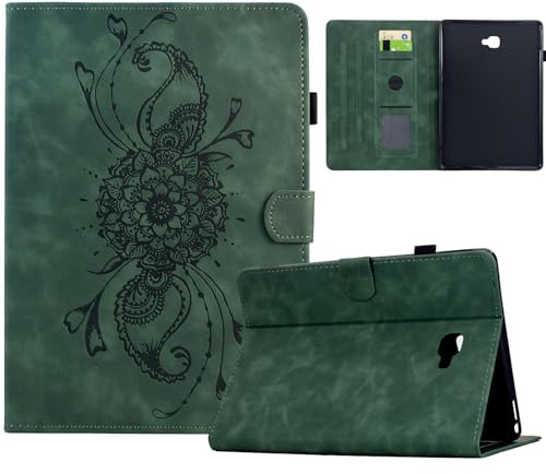 Hülle für Samsung Galaxy Tab A6 10.1 Zoll SM-T580 / T585 2016 mit Pencil Halter, Smart Cover aus PU-Leder mit Standfunktion, Magnetverschluss (Grün)